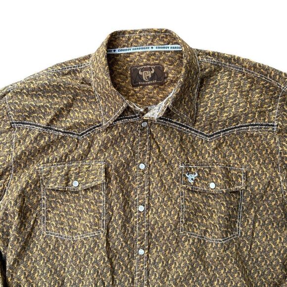 Vintage Cowboy Hardware Button Up Shirt Mens XL Long Sleeve Western - Picture 3 of 4